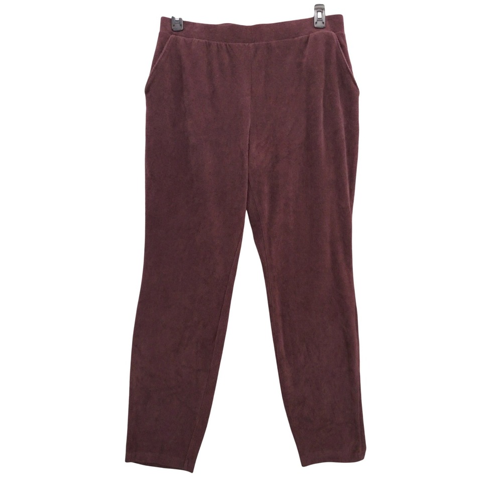 Lands End Sport‎ Knit Comfort Corduroy Elastic Waist Pull On Pants Size L